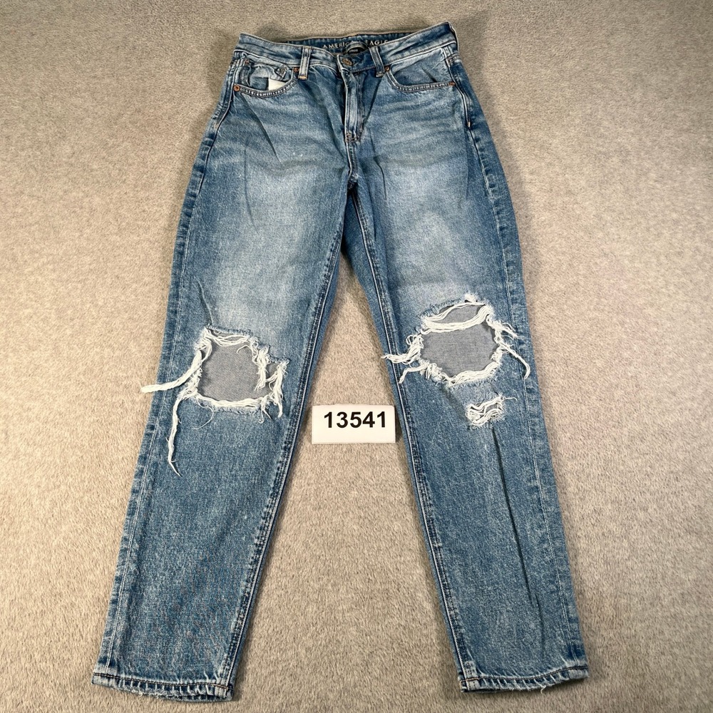 American Eagle Outfitters Strigid Real Good Straight Jeans Womens 2 Blue Denim